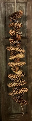 30 inch inch Gold Tipped Pine Cone Garland 